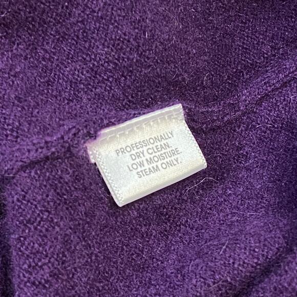 CHARTER CLUB XL 100% Cashmere Sweater Purple Relaxed Turtleneck See Measurements - Picture 8 of 12